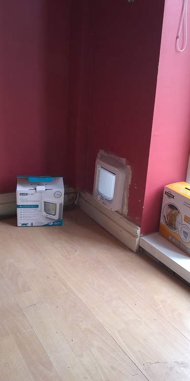 Cat flaps fitted through the wall Darlington and Hartlepool