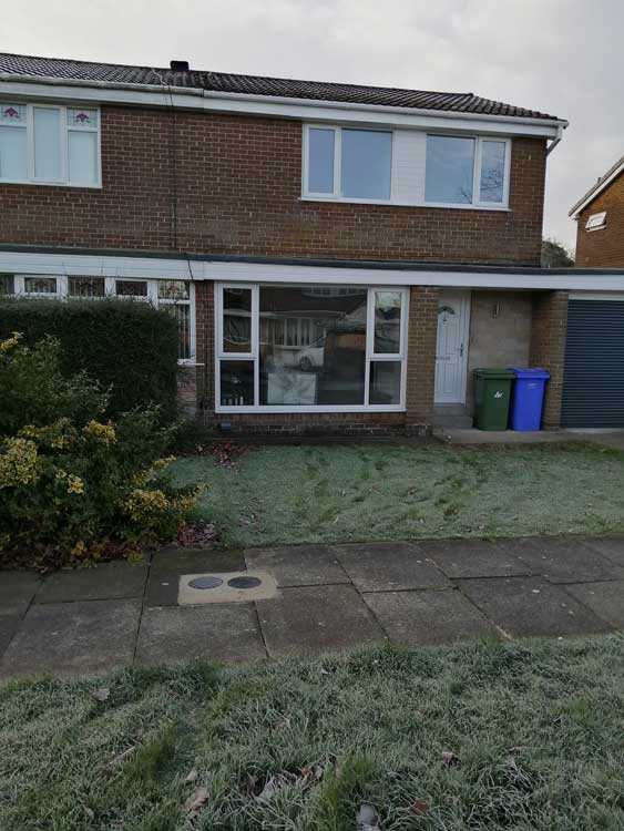 Window glass removed for furniture delivery Newcastle