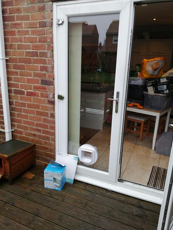 Cat flap installations through a brick wall South Shields