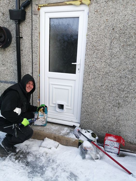 Cat Flap Fitters Through a Brick Wall