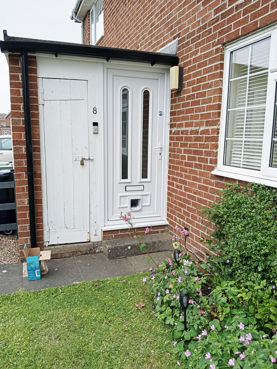 Cat flaps installed in pvc doors