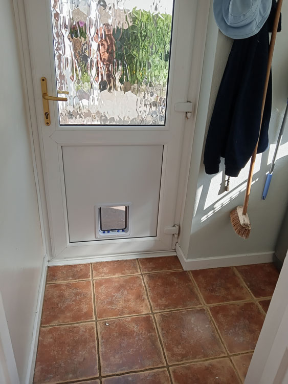 Cat flaps installed in patio doors