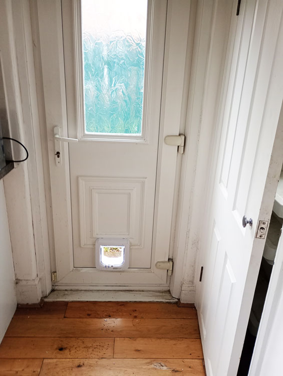 Cat flaps installed in PVC doors