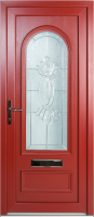 red pvcu exterior door