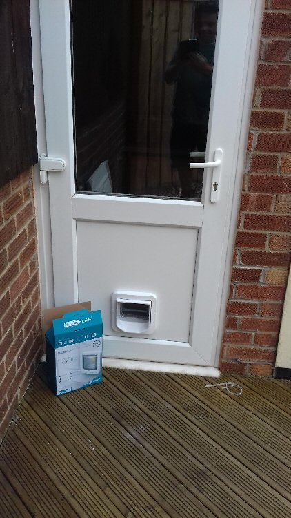 Cat flap fitters near me, here installed in Kingston Park
