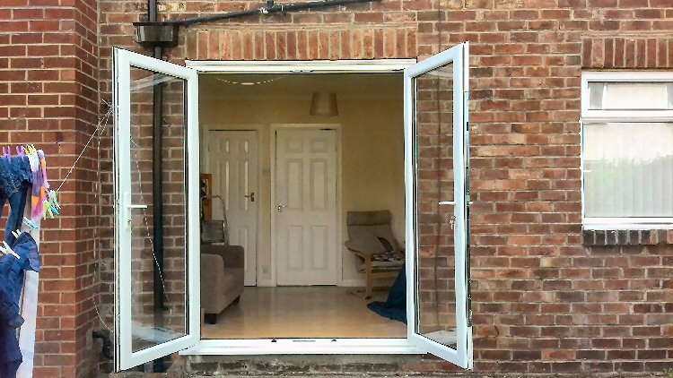 Replacement PVCu french doors Newcastle, here installed in Longbenton