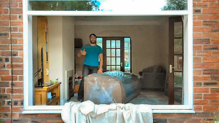 Glazier to remove glass for furniture delivery North East