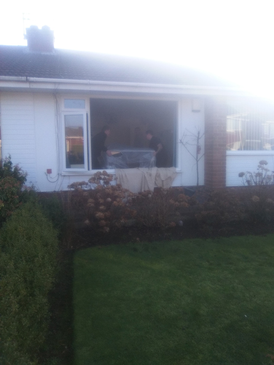 Remove Window Glass to Allow Sofa Delivery Newcastle. Glass Units