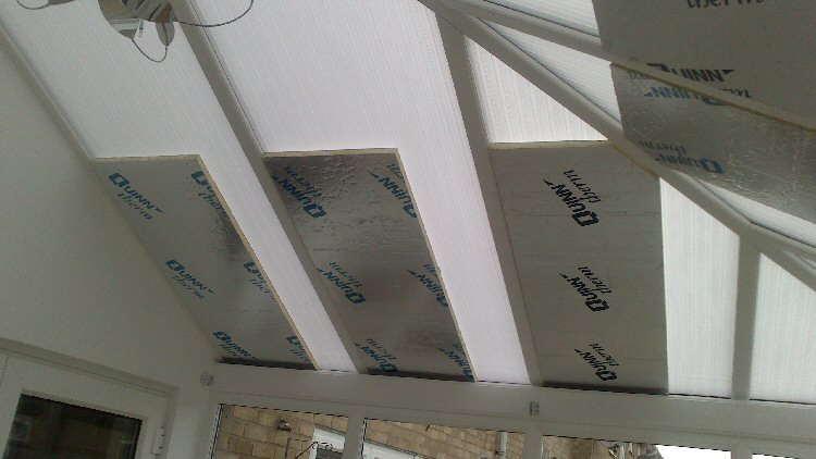 The start of the conservatory roof insulation job at Kingston Park conservatory roof insulation kingston Park Newcastle