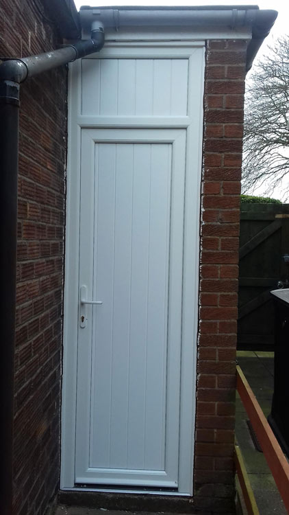 Rehau PVC solid panel security door Newcastle